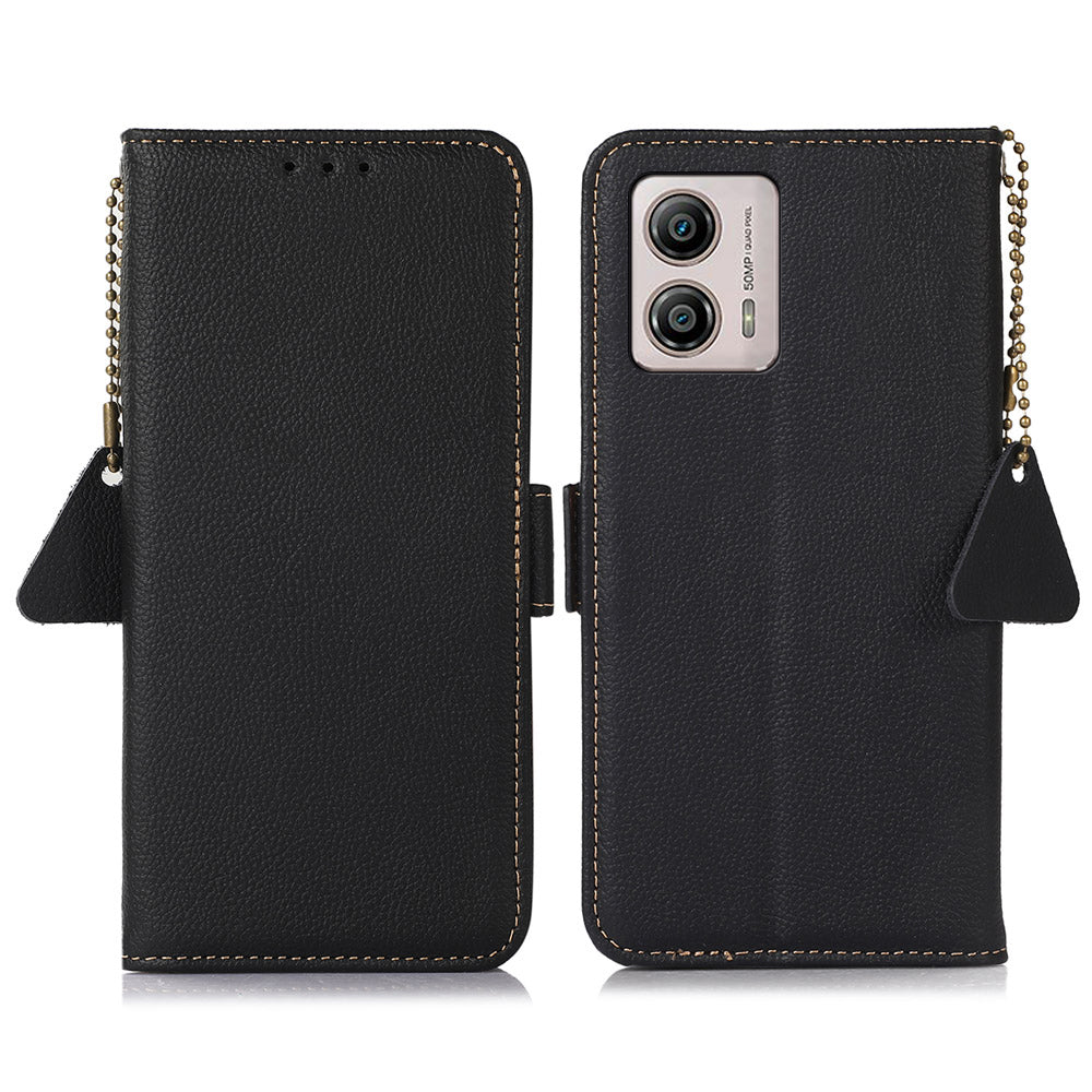 For Motorola Moto G13 4G G23 4G G53 5G TJ Phone Stand Case Genuine Cow Leather RFID Blocking Wallet Phone Cover For Motorola Moto G13 4G G23 4G G53 5G TJ Phone Stand Case Genuine Cow Leather RFID Blocking Wallet Phone Cover